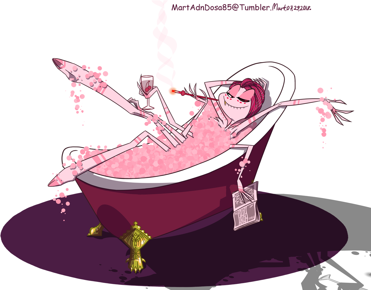 Angel's Bubble Bath🛀🛀🛀 - Hazbin Hotel Angel Dust (1280x960), Png Download