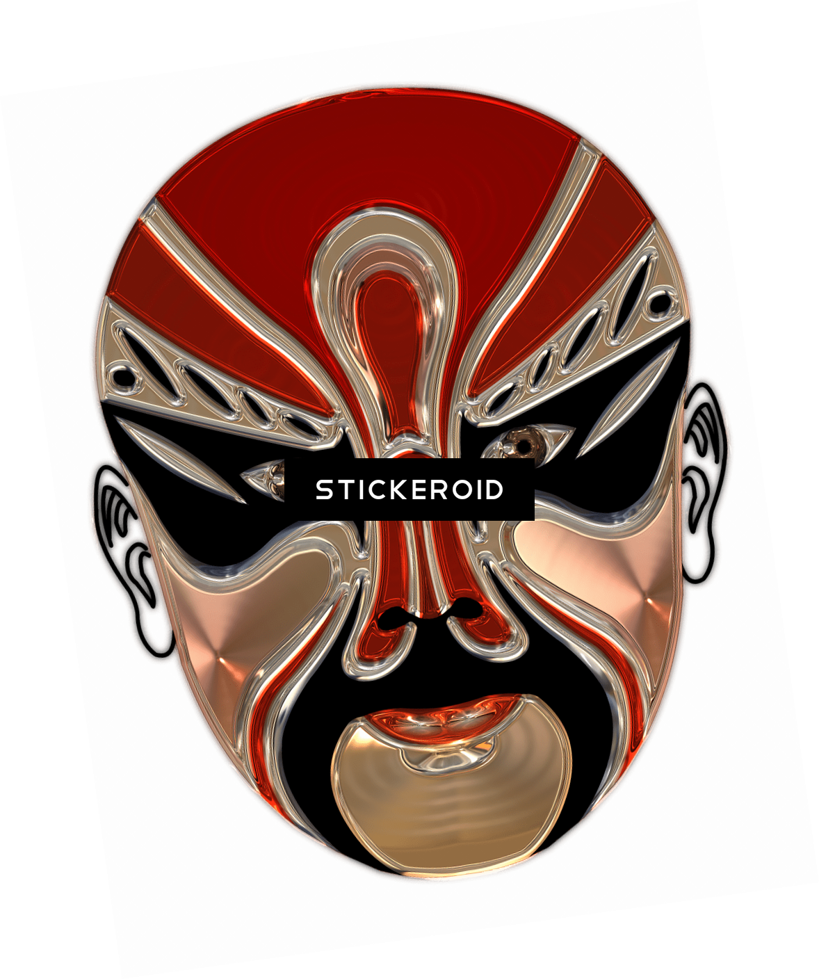 Chinese Opera Red Mask - 京剧 脸谱 图片 (1178x1408), Png Download