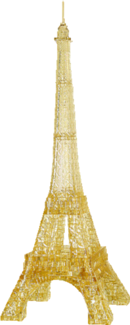 3d Crystal Puzzle Deluxe - Transparent Gold Eiffel Tower (640x640), Png Download