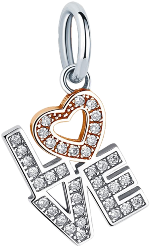 Pandora Love Dangle Charm - Charm Bracelet (600x600), Png Download
