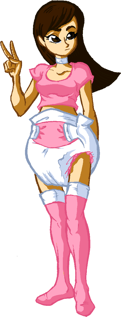 Anime Girls In Full Diapers - Girls In Full Diapers (607x1314), Png Download