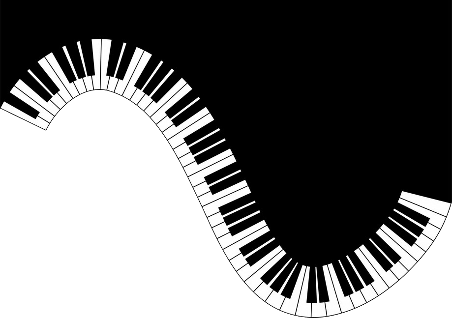 Real Piano Chords Musical Clip Art Black - Clipart Keyboard Piano (919x647), Png Download