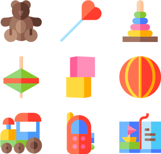 Baby And Toys (600x564), Png Download