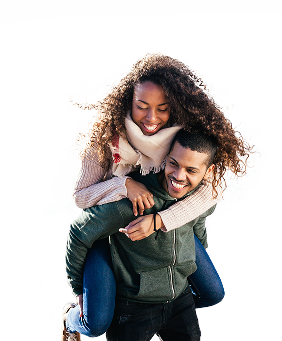Happy Couple Smiling - Girl (580x700), Png Download