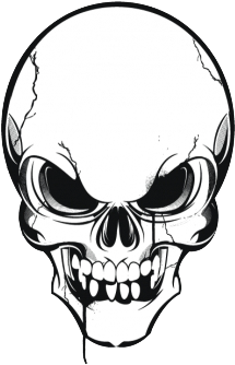 Art Black Transprent Png Free Download Head - Skull Vector (542x531), Png Download