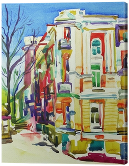 Original Watercolor Painting Of Kiev Building, Ukraine - Watercolor Painting (400x400), Png Download