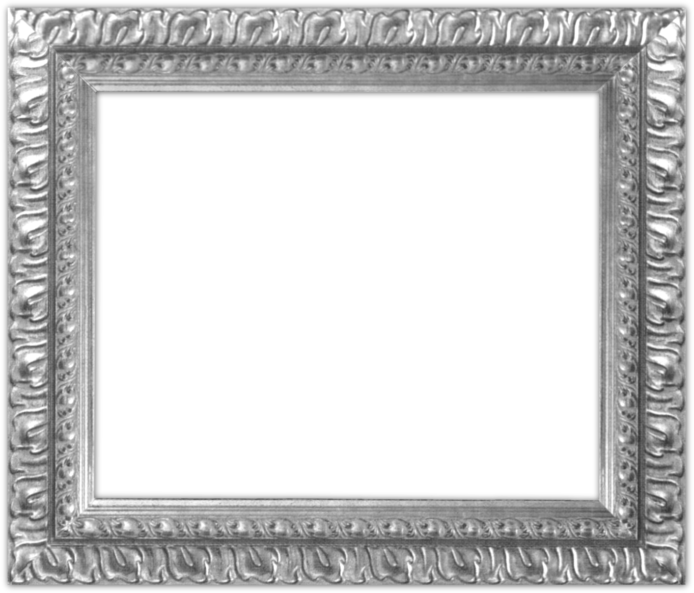 Digital Scrapbooking Frames Graphics - Silver Picture Frames Png (1390x1192), Png Download