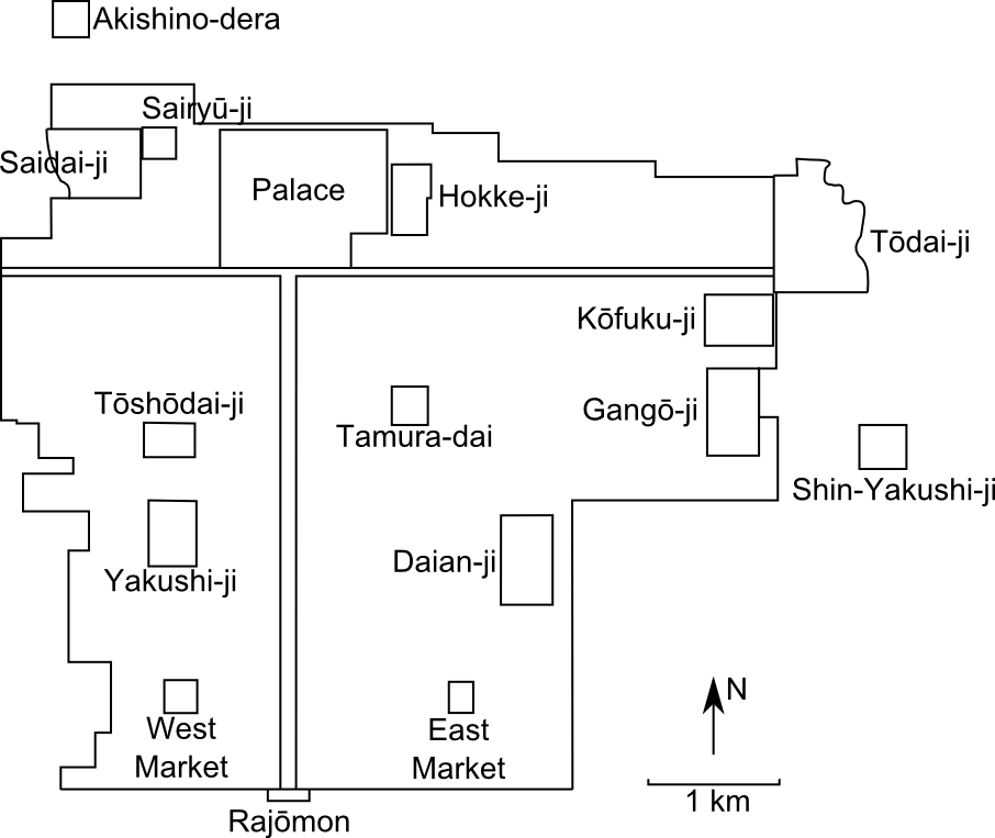 Map Of Major Buildings - Heijo Palace Reconstruction (906x763), Png Download