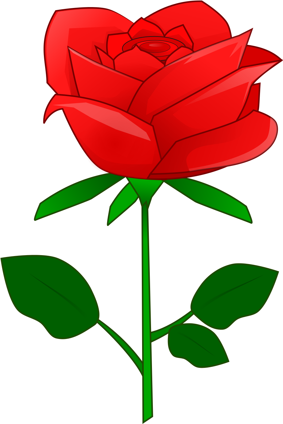 Petal Clipart Red Rose - Red Rose Flower Clipart (1697x2400), Png Download