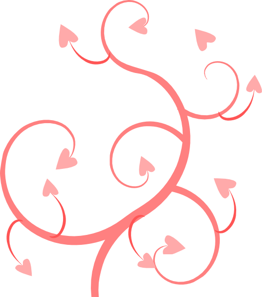 Pink Heart Swirl Clip Art At Clker - ดอกไม้ เลื้อย กราฟฟิก (528x598), Png Download