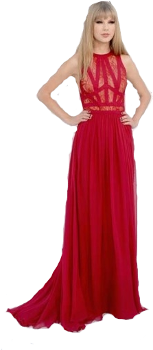 Red Dress Png Image - Straight Hair For Long Gown (800x600), Png Download
