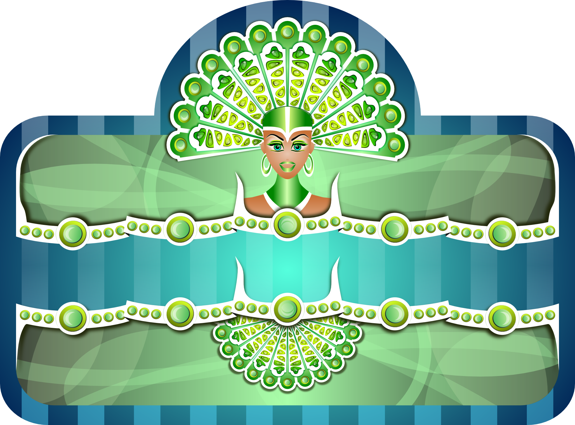 Royal Peacock Girl Border Clipart Png (600x444), Png Download