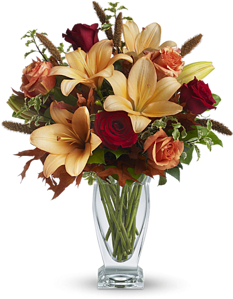 Teleflora's Fall Fantasia - Fall Flower Arrangements For Funeral (480x600), Png Download