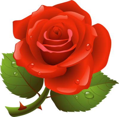 Petal Clipart Raining Rose - Clipart Picture Of Rose (400x396), Png Download