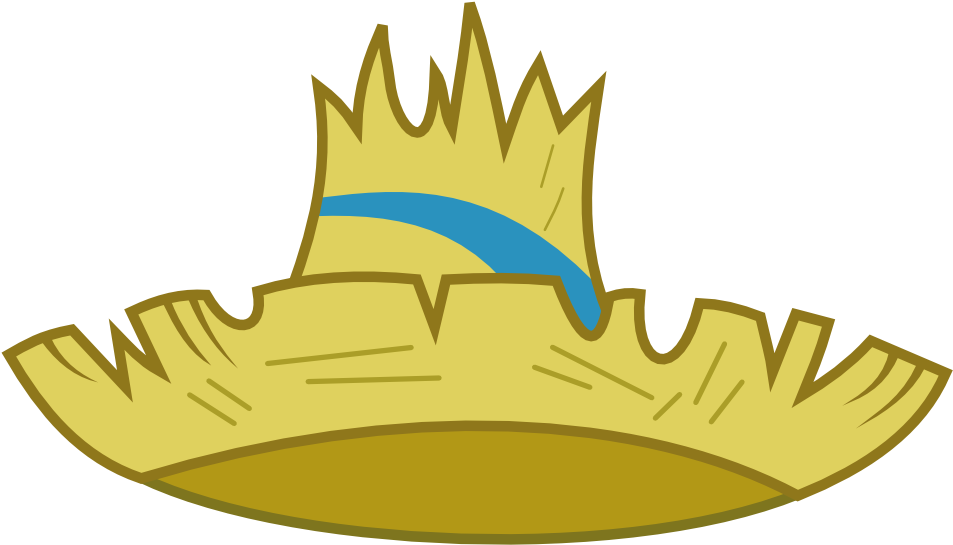 Gardener With Straw Hat Clipart - Cartoon Straw Hat Png (1052x744), Png Download