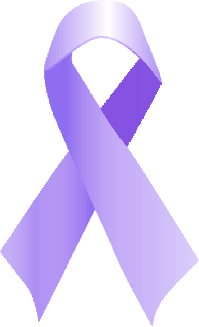 Purple Ribbon Clipart - Lavender Ribbon For All Cancers (640x1052), Png Download