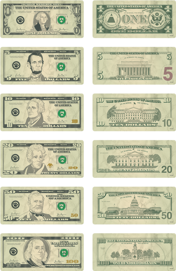 Tcr5338 Money Accents - Money Accents Bills (900x900), Png Download