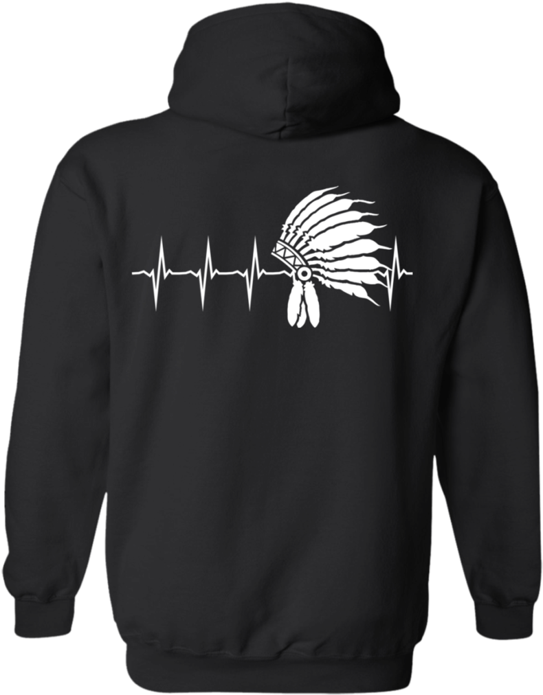 Native Inspired Heart Beating Headdress Hoodies - Nature Is My Religion And The Earth (1024x1024), Png Download