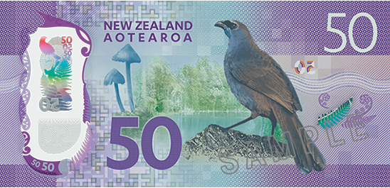 New Zealand 50 Dollar Back - New Zealand Banknotes Ebay 50 (548x265), Png Download
