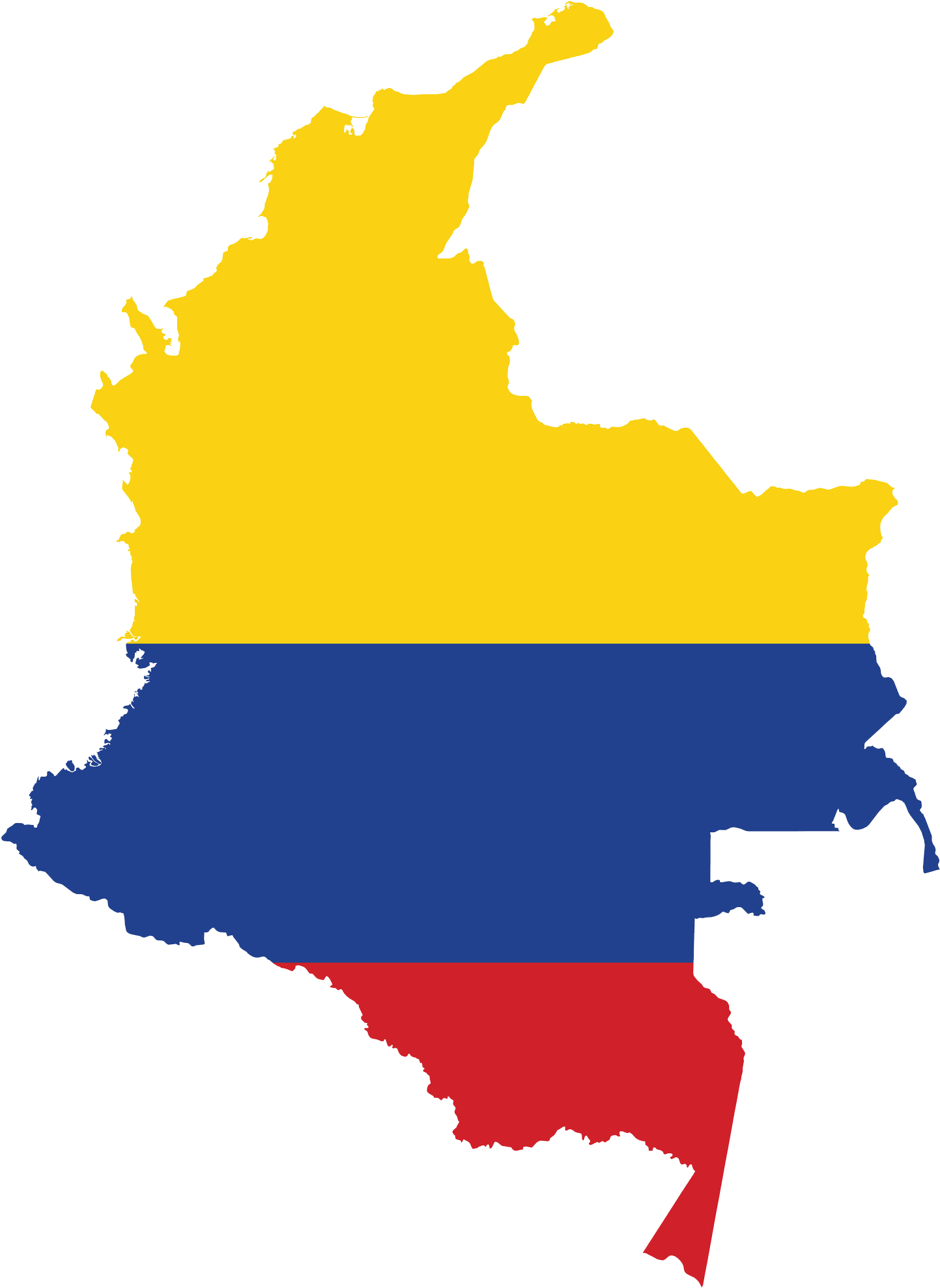 Colombia - Colombia Map Flag (1996x2101), Png Download