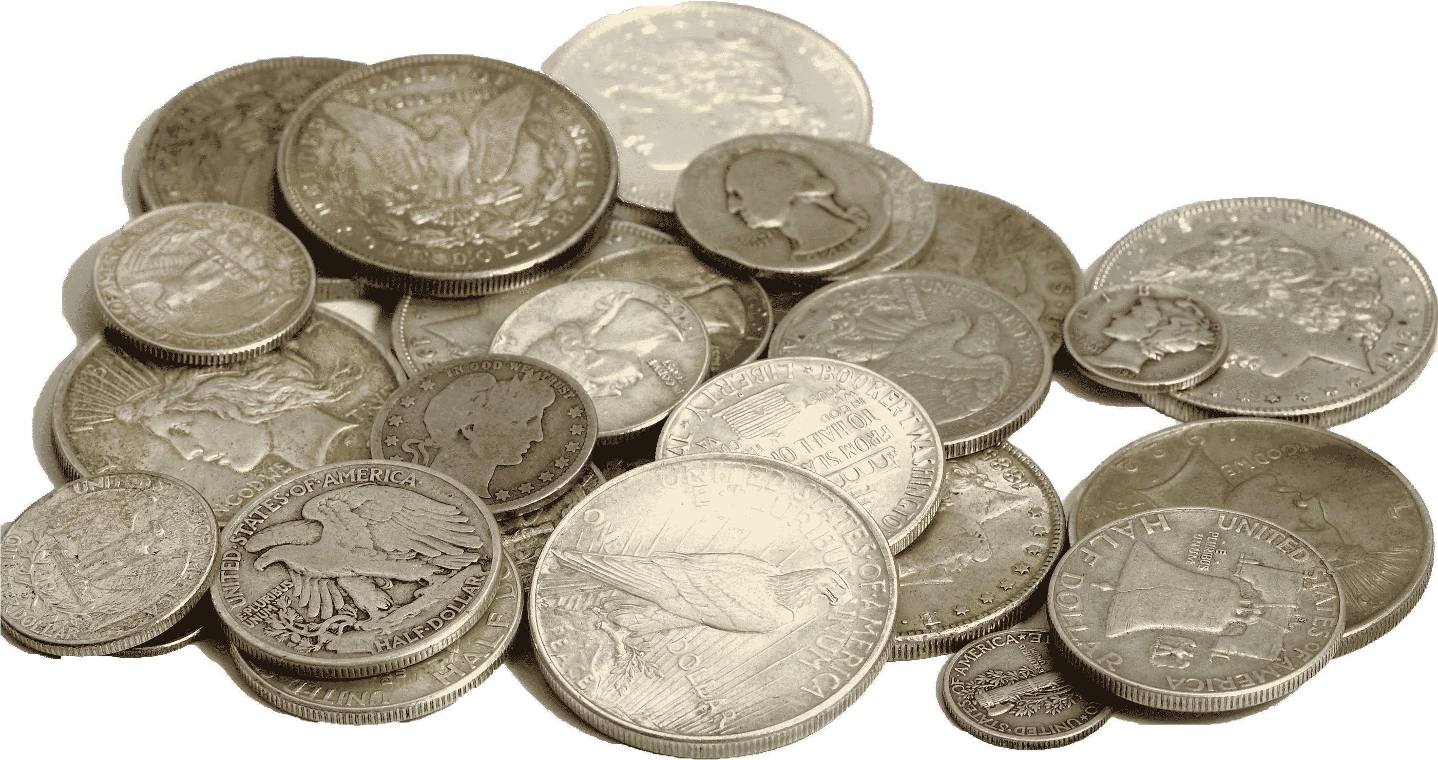 Img - Silver Junk Coins (2800x1867), Png Download