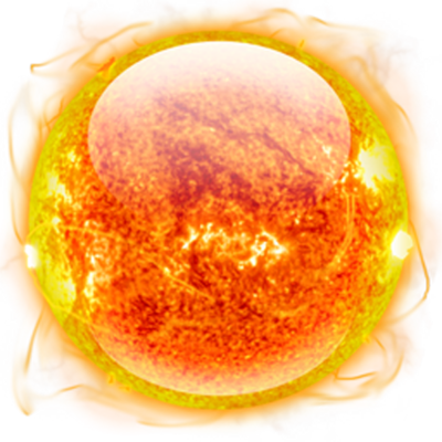 Fireball Psd - Sun And Moon Png (400x400), Png Download