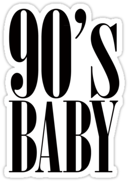 90's Baby Vintage Nirvana Typography By Rexlambo - Vintage Tumblr Stickers Png (375x360), Png Download