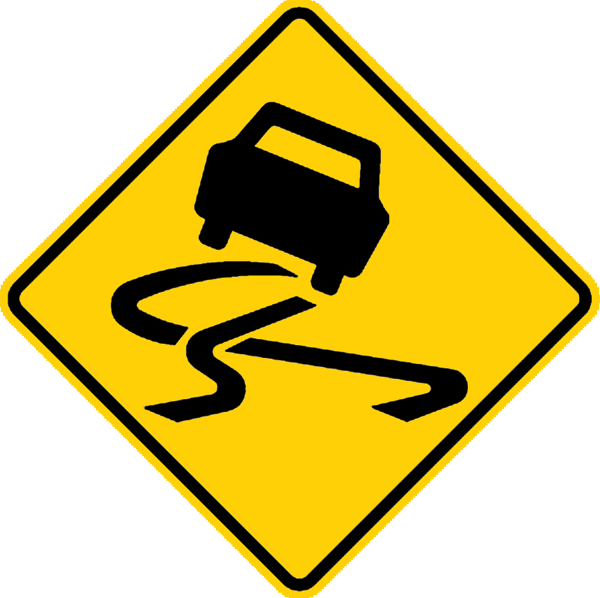 Street Condition - Out Of Control Road Sign (600x598), Png Download