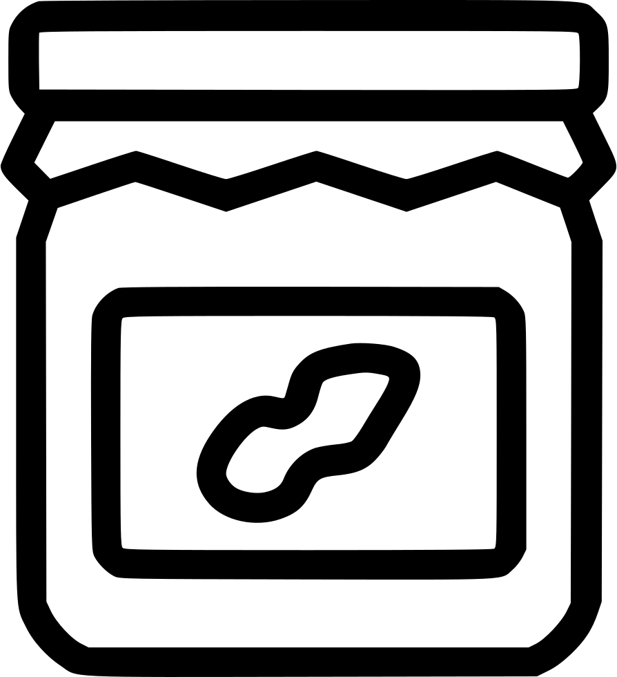 Peanut Gourmet Butter Bottle Jar Produce Comments - Vector Graphics (894x980), Png Download