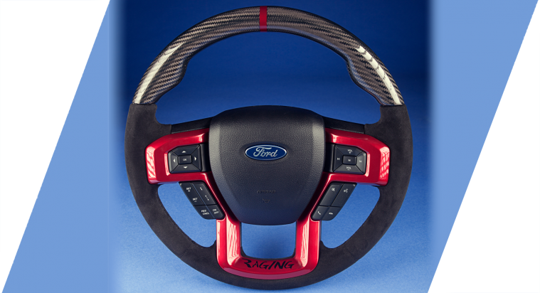 Ford Oem Raptor Steering Wheel 2018 (759x412), Png Download