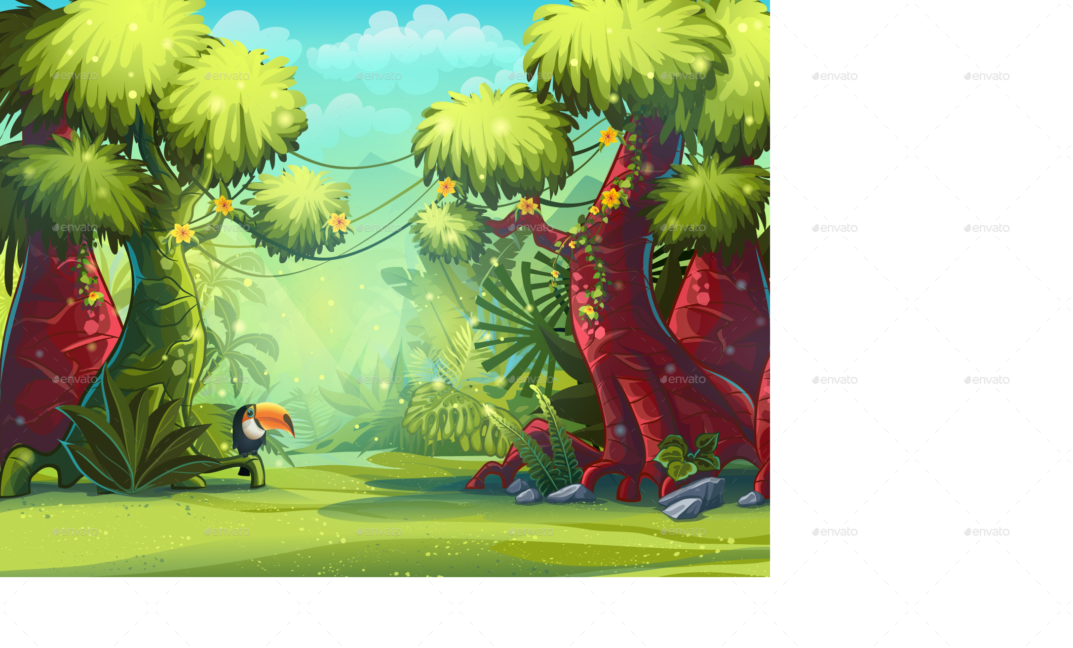 Png/illustration Boot Screen To The Computer Game Jungle - Transparent Jungle Cartoon Background (2118x1280), Png Download