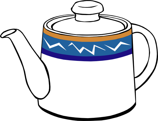 Free Vector Porclain Tea Kettle Clip Art - Teapot Cliparts (600x459), Png Download