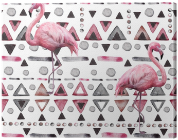 Canvas Prints Pink Seamless Pattern With Watercolor - Ornament (400x400), Png Download