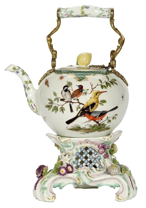 Meissen Porcelain Teapot And Stove - Teapot (501x716), Png Download