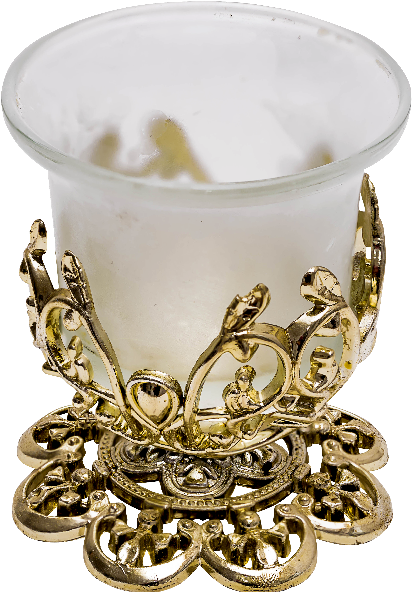 Glass Candle Holder With Gold Ornaments Png - Png Candle Holder (800x600), Png Download