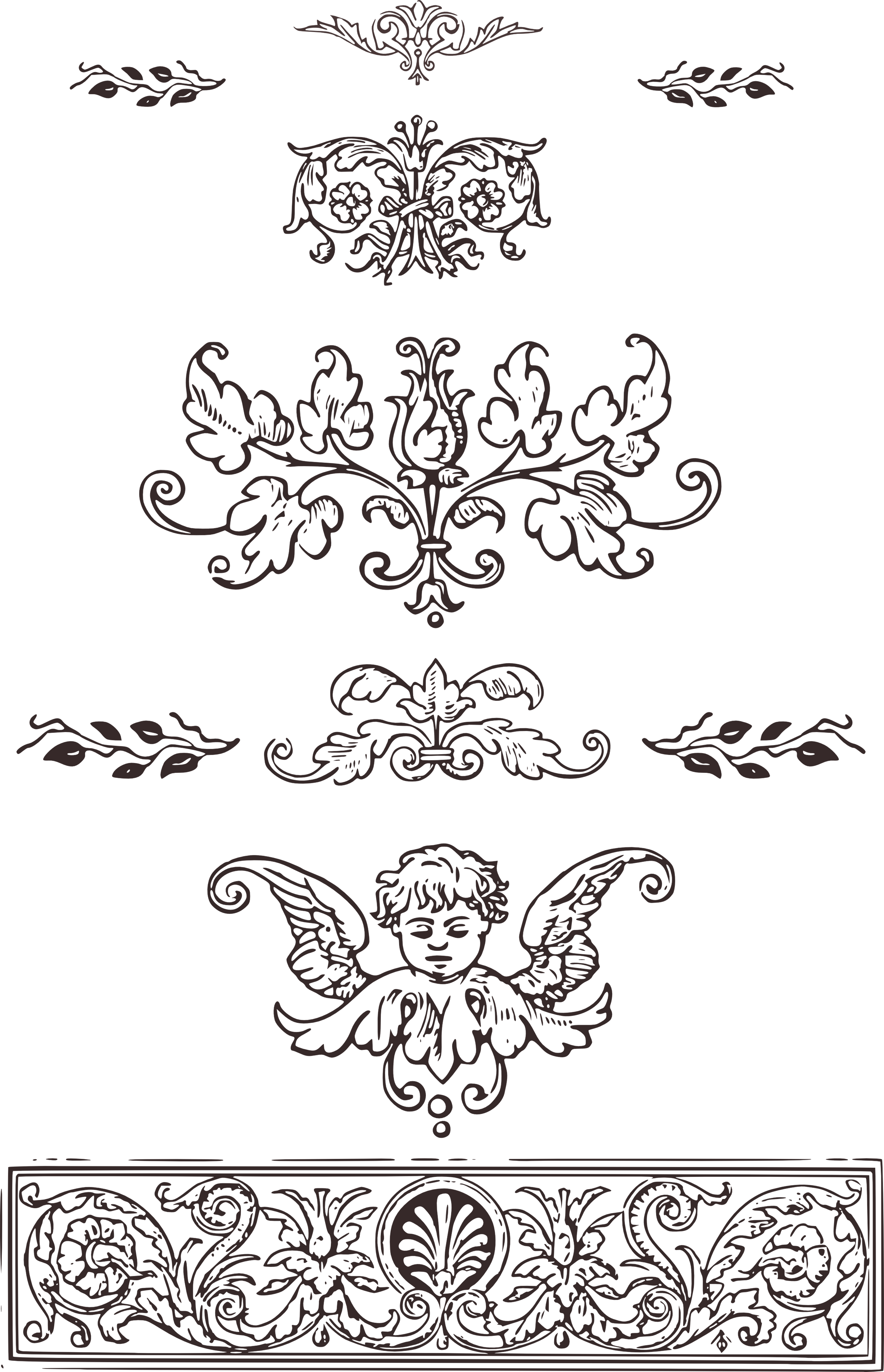 Jpeg Download - Vintage Decoration Ornament Png (2319x3600), Png Download