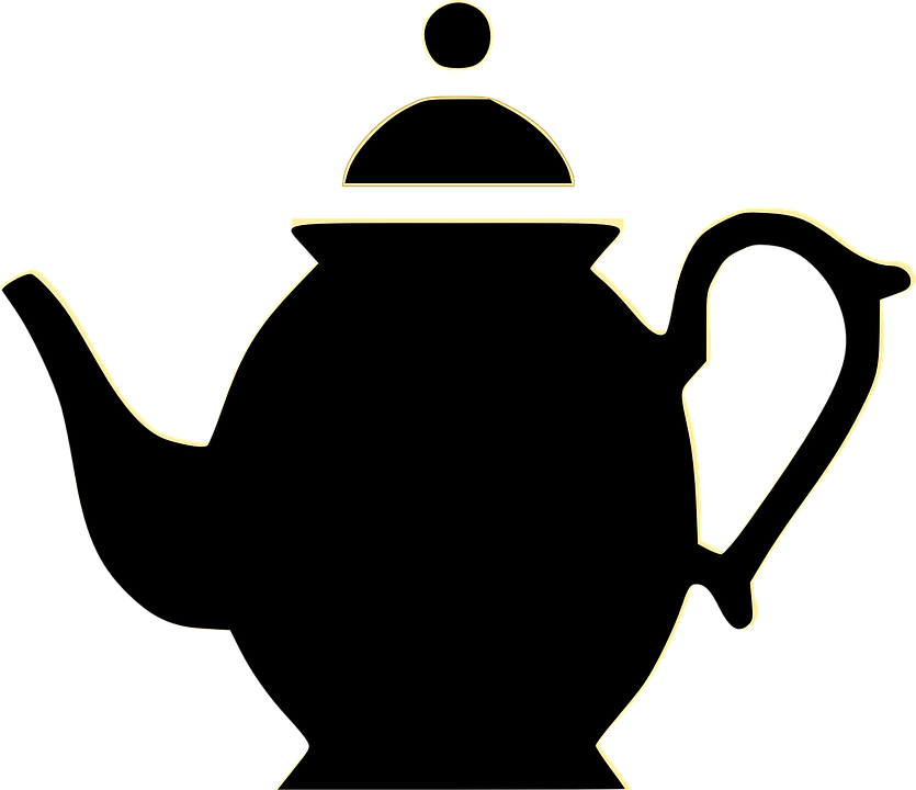 Teapot, Old Fashion, Drink - Teapot Black Clipart (835x720), Png Download