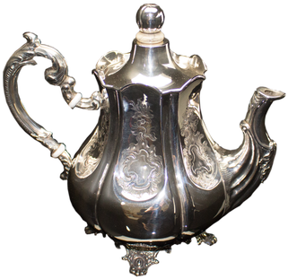 Antique Dutch Silver Tea Set Of A Teapot And Milk Jug, - Silver Tea Set Png (500x500), Png Download