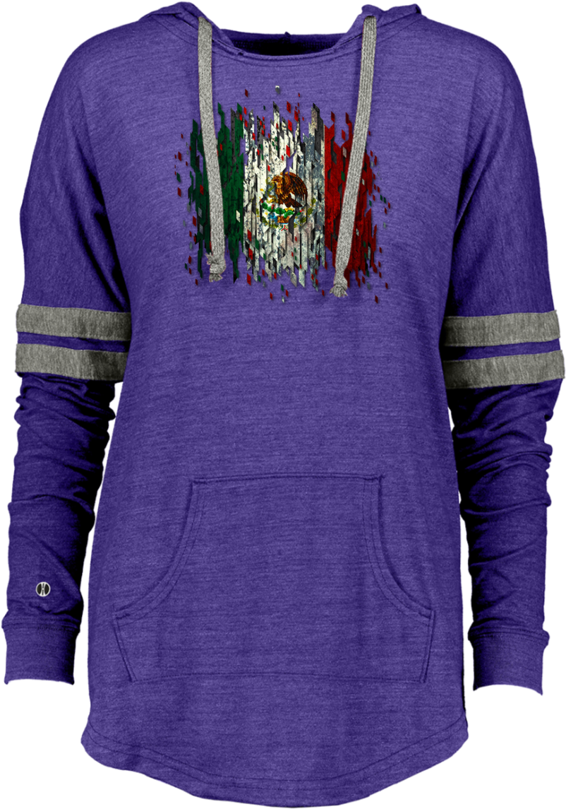 Holloway Ladies Hooded Low Key Pullover Mexican Flag - Hoodie (1155x1155), Png Download