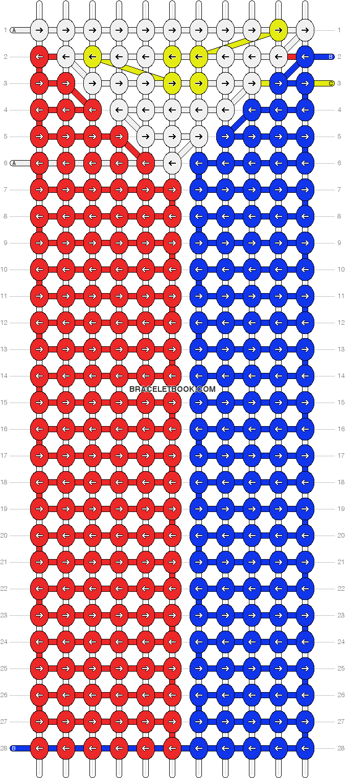 Download Preview - Captain America Friendship Bracelet Pattern (688x1528), Png Download