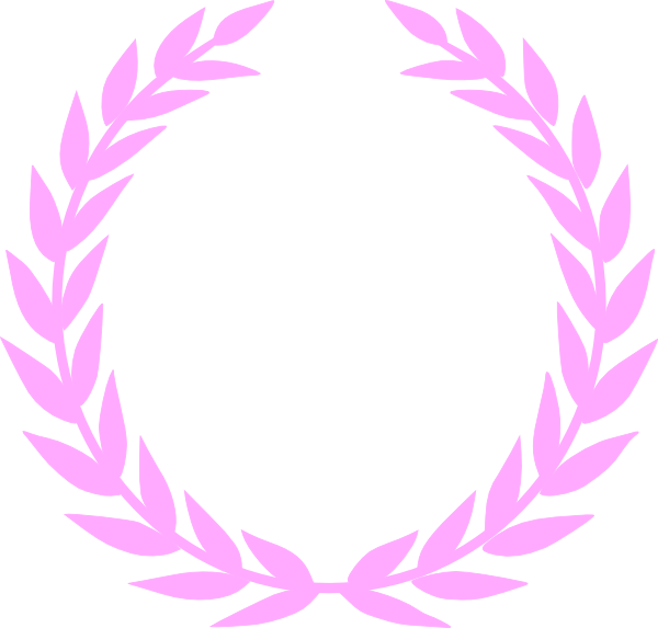 Laurel Pink Wreath Clip Art At Clker - Pink Laurel Wreath (600x573), Png Download