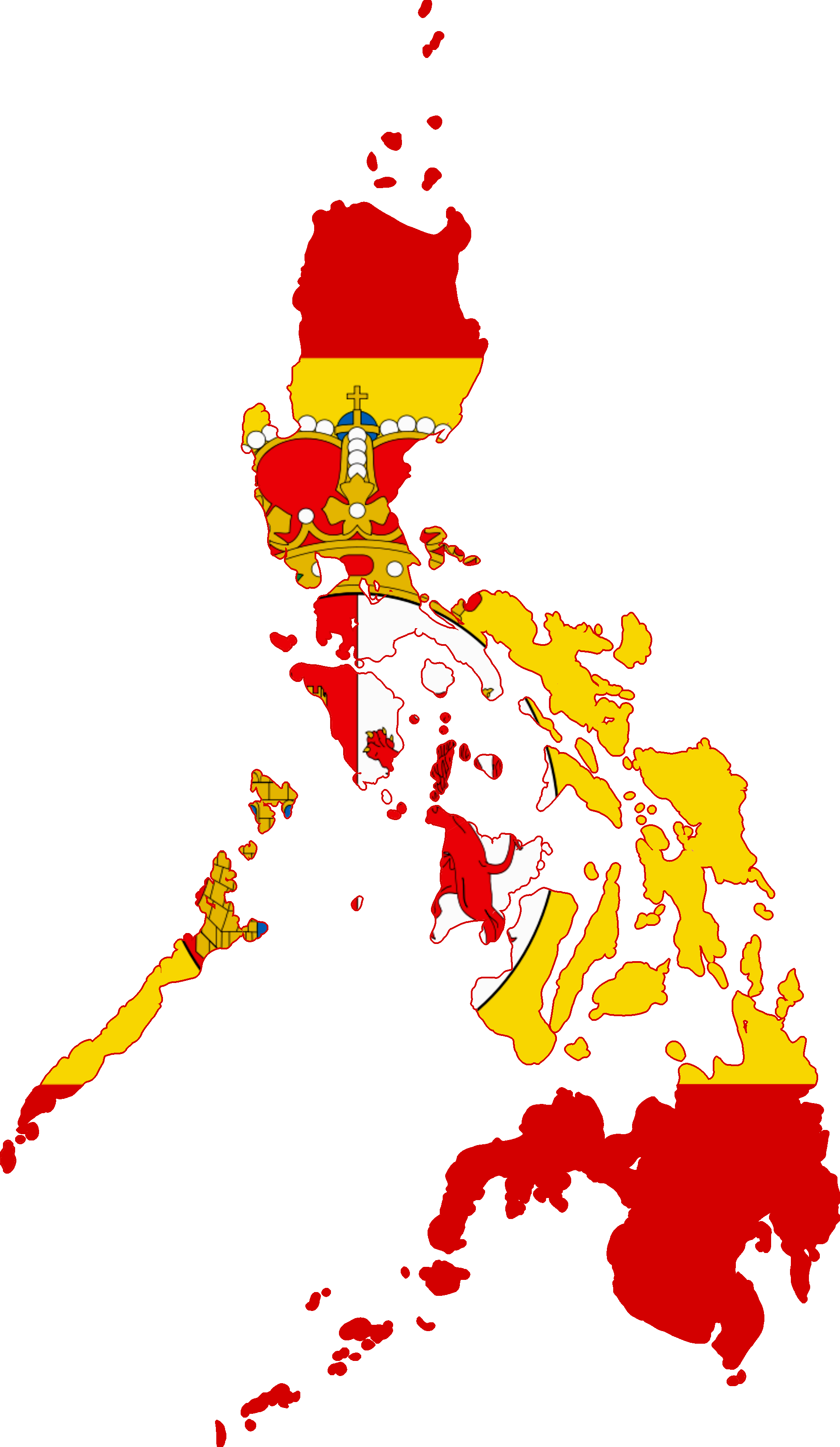 Flag Map Of Spanish East Indies - Spain And Philippines Flag (2000x3446), Png Download