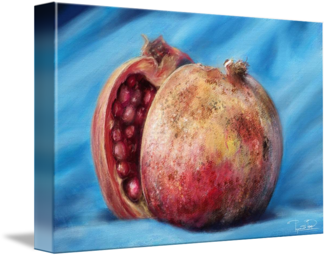 Classic Still Life Pomegranate By Przemys - Drawing (650x509), Png Download
