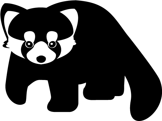 Face Drawing Panda - Red Panda Black And White (612x469), Png Download