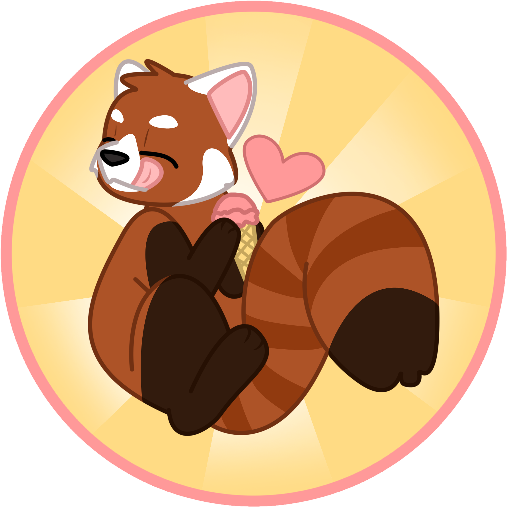 Cute Red Panda Is My First Post - Cartoon (1998x1848), Png Download