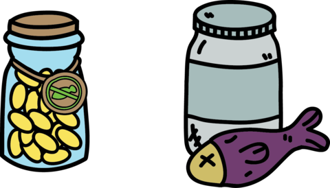 Algae Clipart Microalgae - Fish Oil Clipart (480x274), Png Download