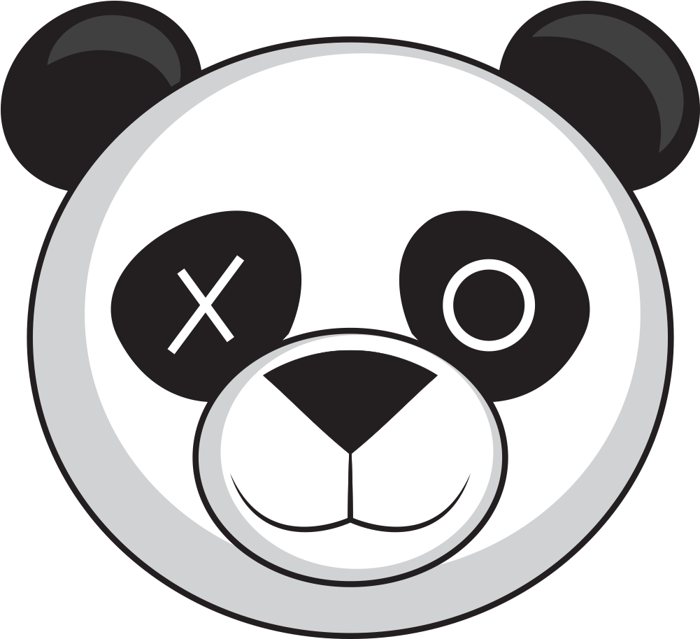 Xo Panda - Cartoon (1000x1000), Png Download