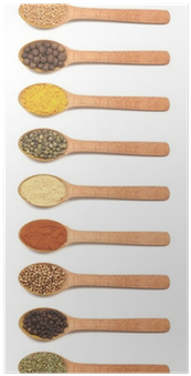 Collection Of Spices In Wooden Spoons Poster • Pixers® - Cutting Tool (400x400), Png Download