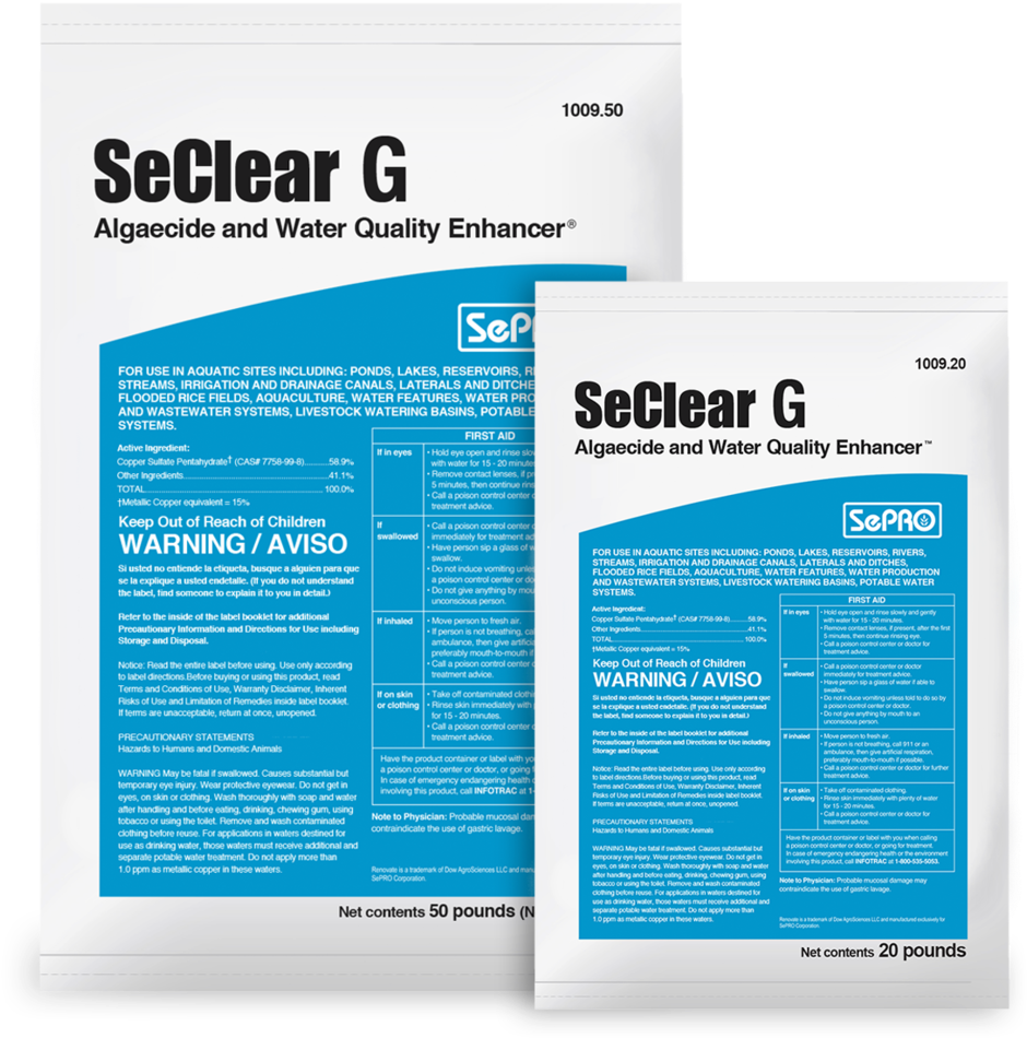 Seclear G Grouping - Sepro Corporation Seclear G Algaecide And Water Quality (1000x1005), Png Download