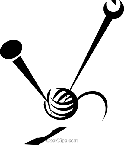 Knitting Needles And A Ball Of Yarn Royalty Free Vector - Клубок Ниток Вектор Png (411x480), Png Download